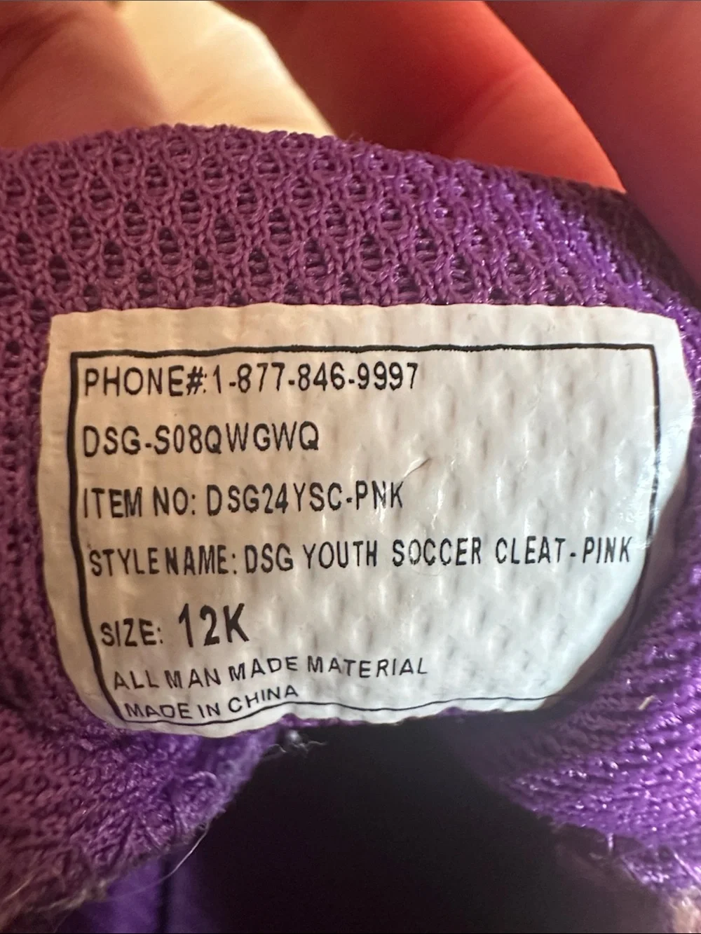 DSG White, Pink & Purple Kids Soccer Cleats